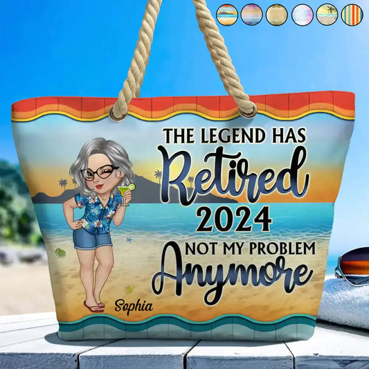 The Legend Has Retired Vintage - Personalized Beach Bag Beach Bag The Next Custom Gift