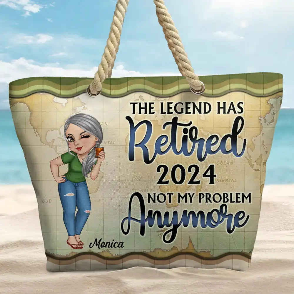 The Legend Has Retired Vintage - Personalized Beach Bag Beach Bag The Next Custom Gift