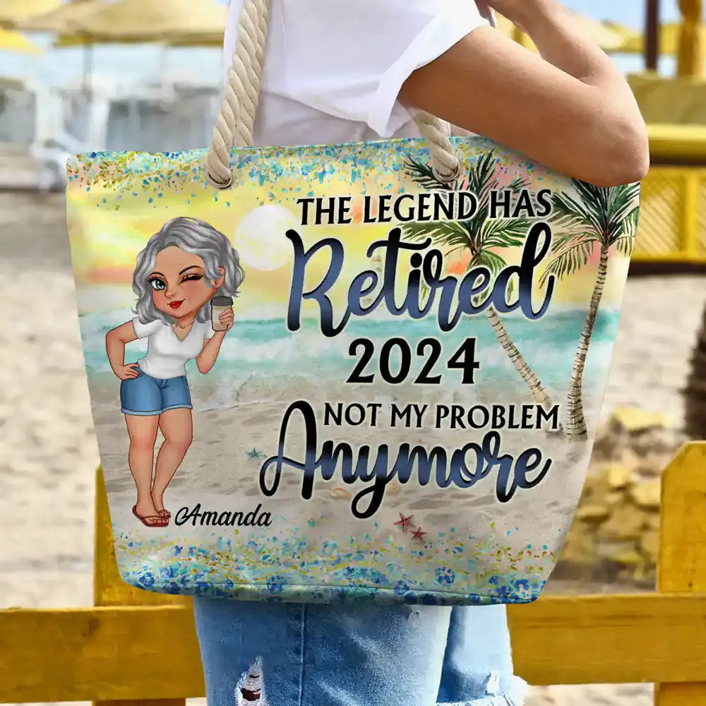 The Legend Has Retired Vintage - Personalized Beach Bag Beach Bag The Next Custom Gift