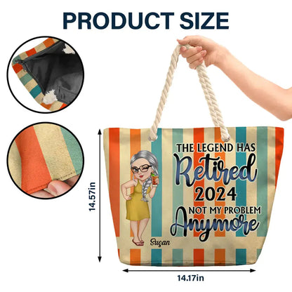 The Legend Has Retired Vintage - Personalized Beach Bag Beach Bag The Next Custom Gift