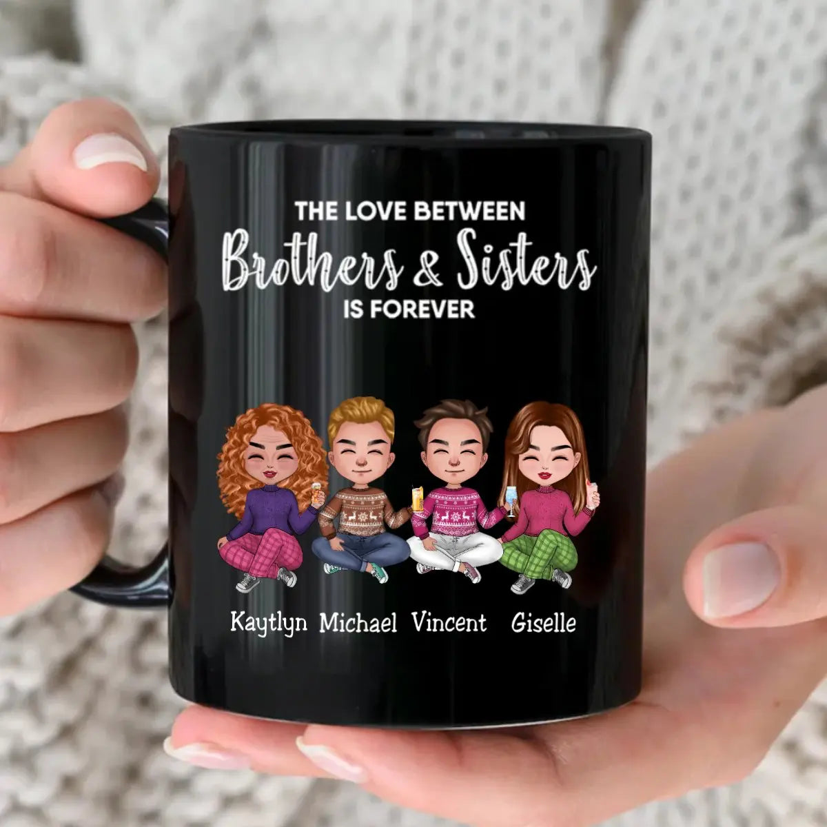 The Love Between Brothers And Sisters Is Forever - Personalized Mug (KL) mug The Next Custom Gift