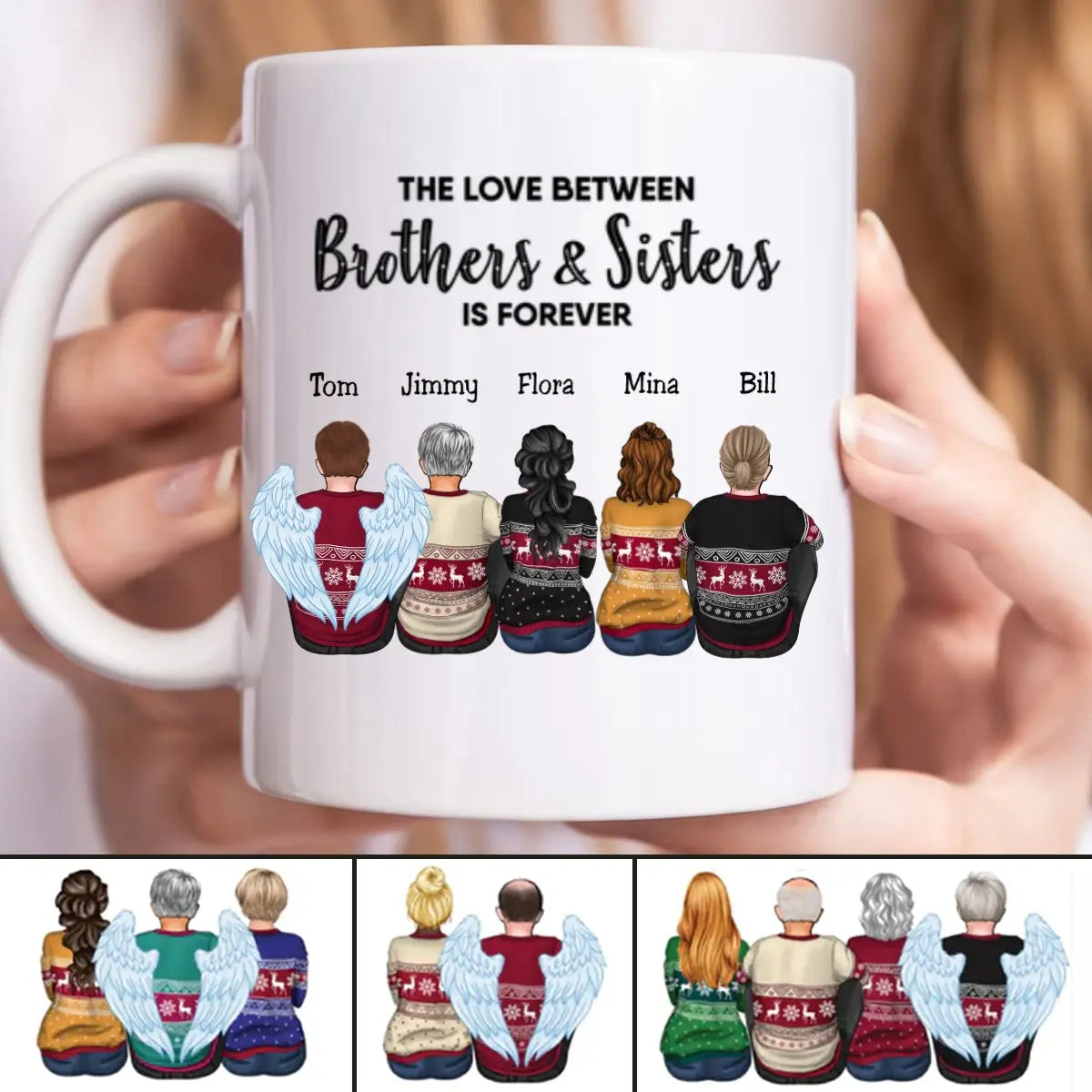 The Love Between Brothers And Sisters Is Forever - Personalized Mug (QA) mug The Next Custom Gift