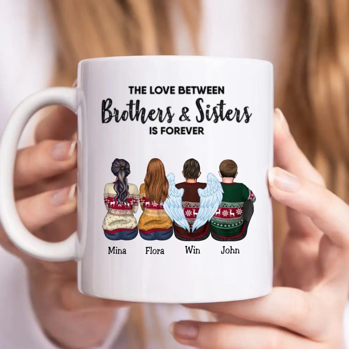 The Love Between Brothers And Sisters Is Forever - Personalized Mug (QA) mug The Next Custom Gift