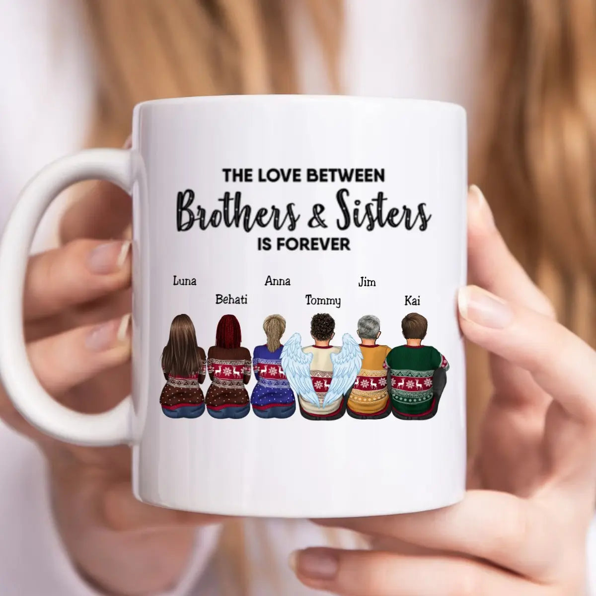 The Love Between Brothers And Sisters Is Forever - Personalized Mug (QA) mug The Next Custom Gift