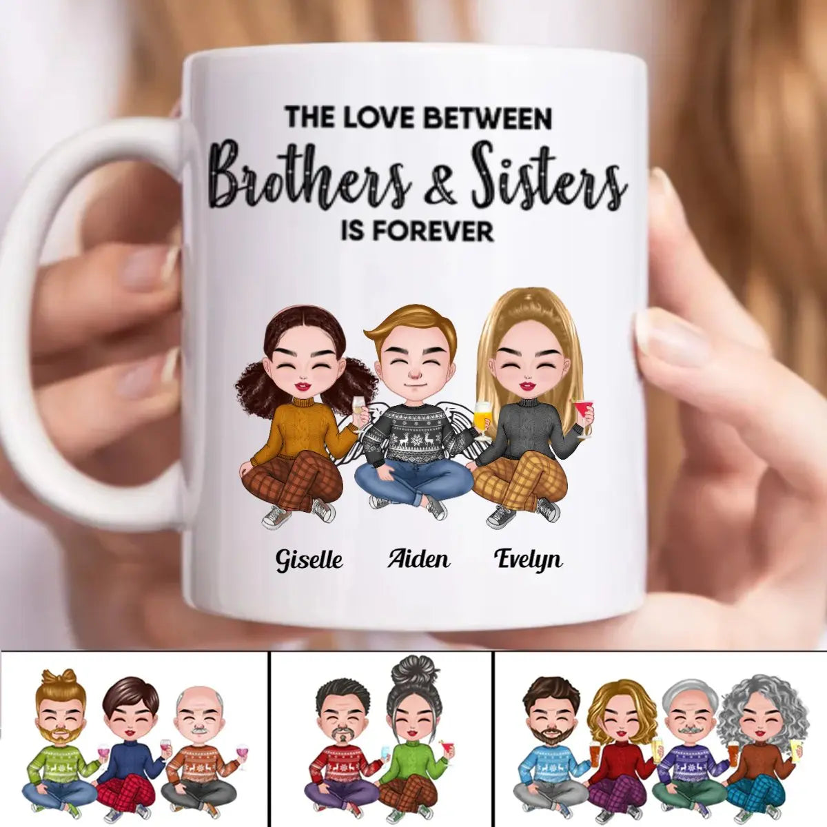 The Love Between Brothers & Sisters Is Forever - Personalized Mug mug The Next Custom Gift