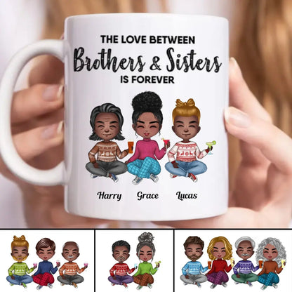 The Love Between Brothers & Sisters Is Forever - Personalized Mug mug The Next Custom Gift