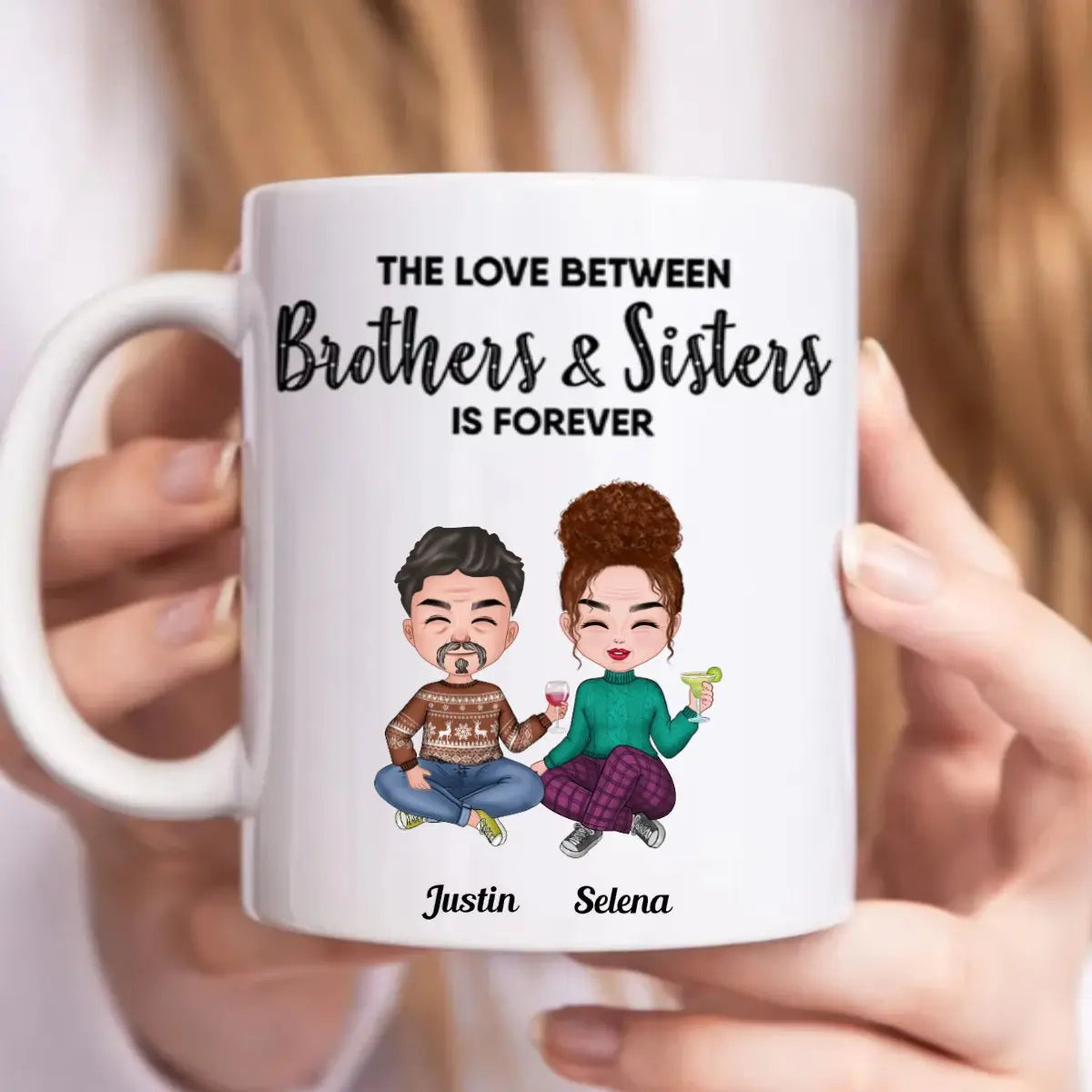 The Love Between Brothers & Sisters Is Forever - Personalized Mug mug The Next Custom Gift