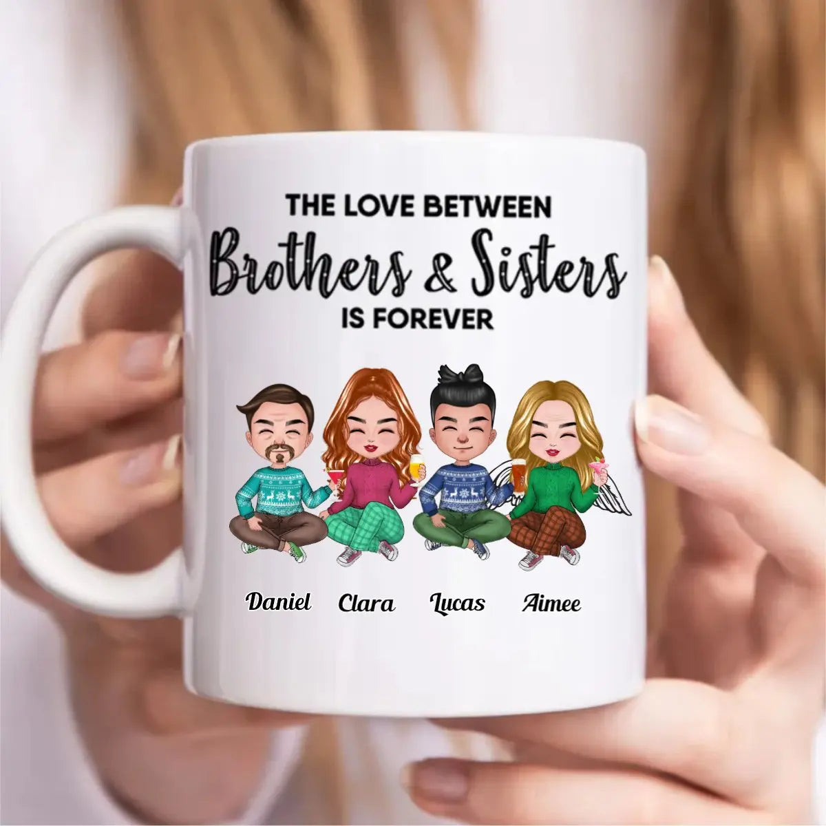 The Love Between Brothers & Sisters Is Forever - Personalized Mug mug The Next Custom Gift