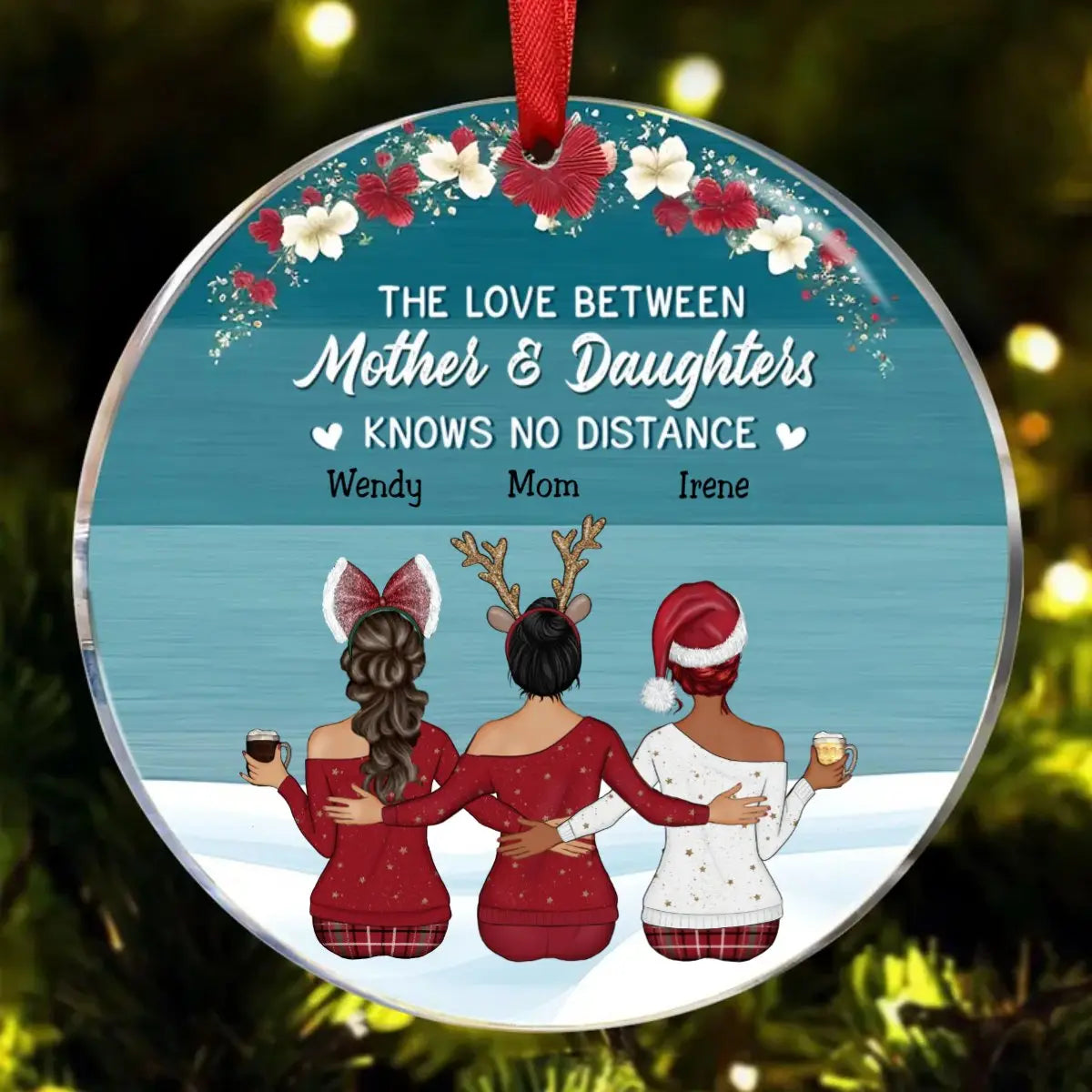 The Love Between a Mother and Daughter is Forever - Personalized Mom Ornament ornament The Next Custom Gift