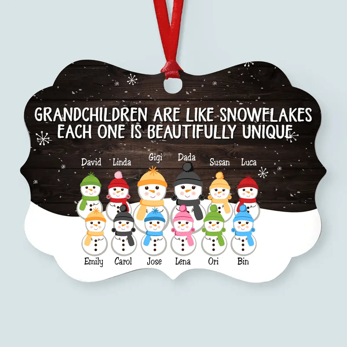 The Love Of Grandparents Is Forever (Up To 10 Kids) - Personalized Ornament - Snowman Family ornament The Next Custom Gift