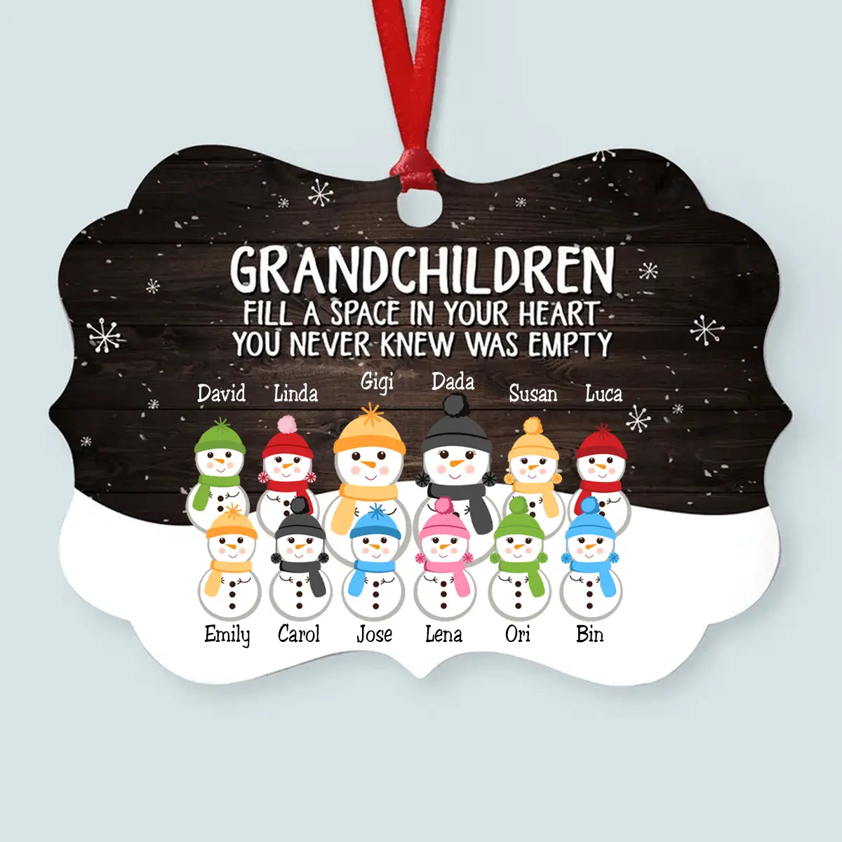 The Love Of Grandparents Is Forever (Up To 10 Kids) - Personalized Ornament - Snowman Family ornament The Next Custom Gift