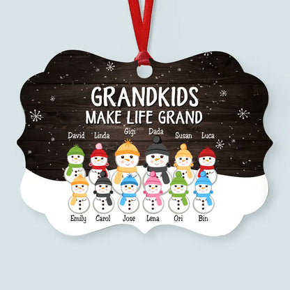 The Love Of Grandparents Is Forever (Up To 10 Kids) - Personalized Ornament - Snowman Family ornament The Next Custom Gift