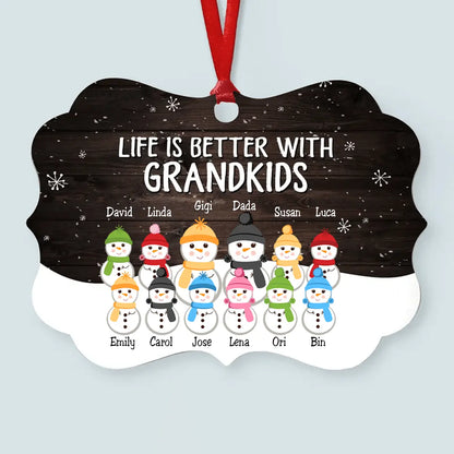 The Love Of Grandparents Is Forever (Up To 10 Kids) - Personalized Ornament - Snowman Family ornament The Next Custom Gift