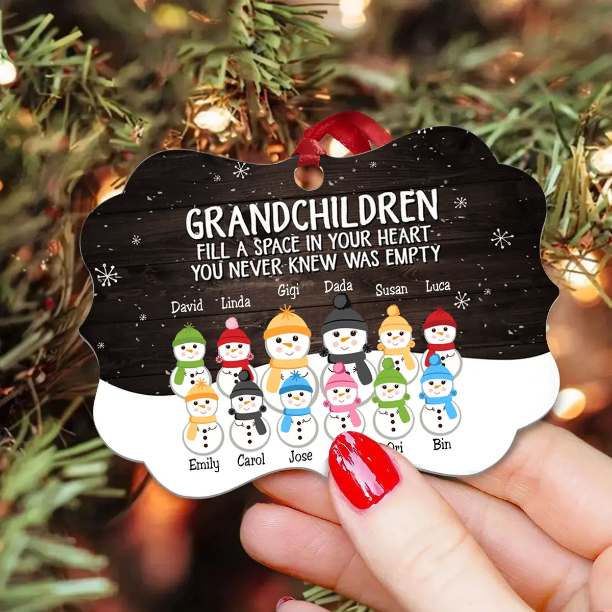 The Love Of Grandparents Is Forever (Up To 10 Kids) - Personalized Ornament - Snowman Family ornament The Next Custom Gift