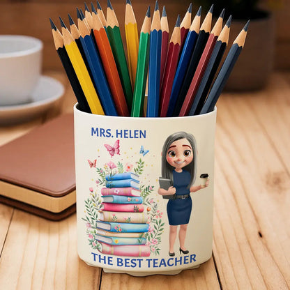 The Best Teacher - Personalized Rotating Pen Holder