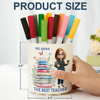 The Best Teacher - Personalized Rotating Pen Holder