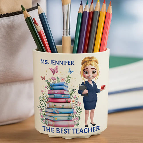 The Best Teacher - Personalized Rotating Pen Holder
