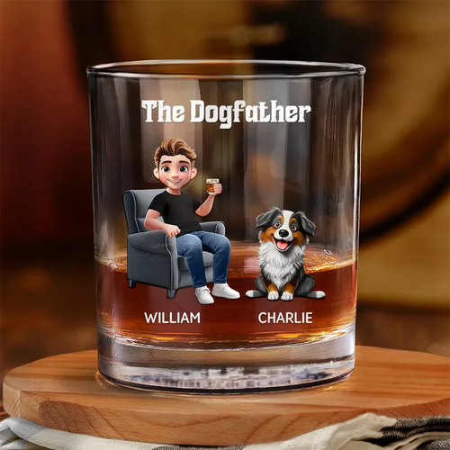 The Dogfather - Personalized Whiskey Glass
