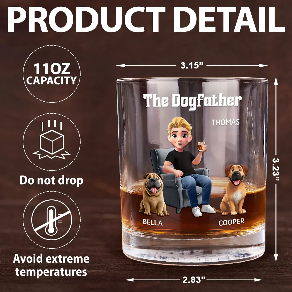 The Dogfather - Personalized Whiskey Glass