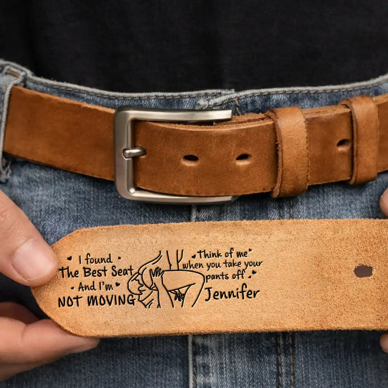 The Face I Want To Sit On Spicy Couple - Personalized Cowhide Leather Belt