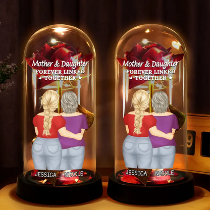 The Love Between Mother & Daughter - Personalized Everlasting Rose Dome Lamp
