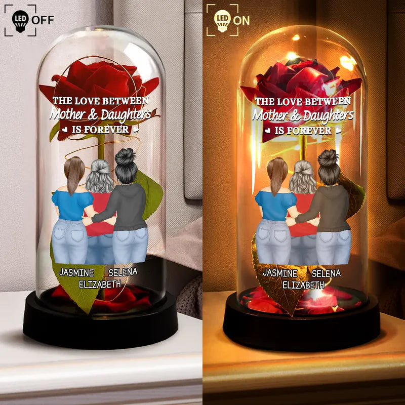 The Love Between Mother & Daughter - Personalized Everlasting Rose Dome Lamp