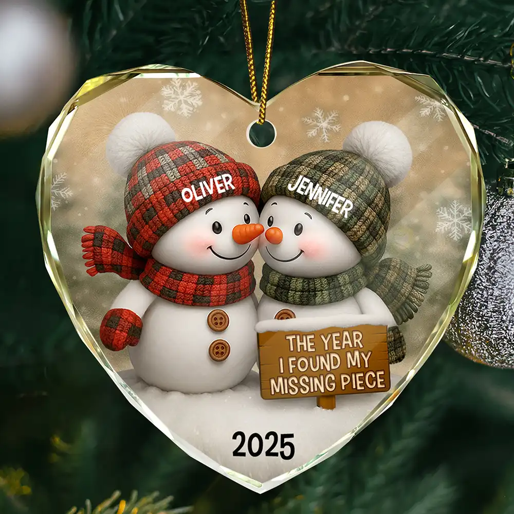 The Year I Found My Missing Piece Snowman - Personalized Acrylic Ornament