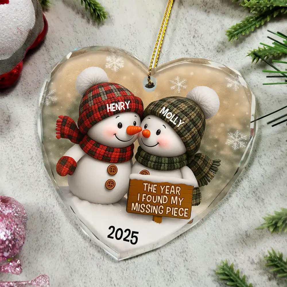 The Year I Found My Missing Piece Snowman - Personalized Acrylic Ornament