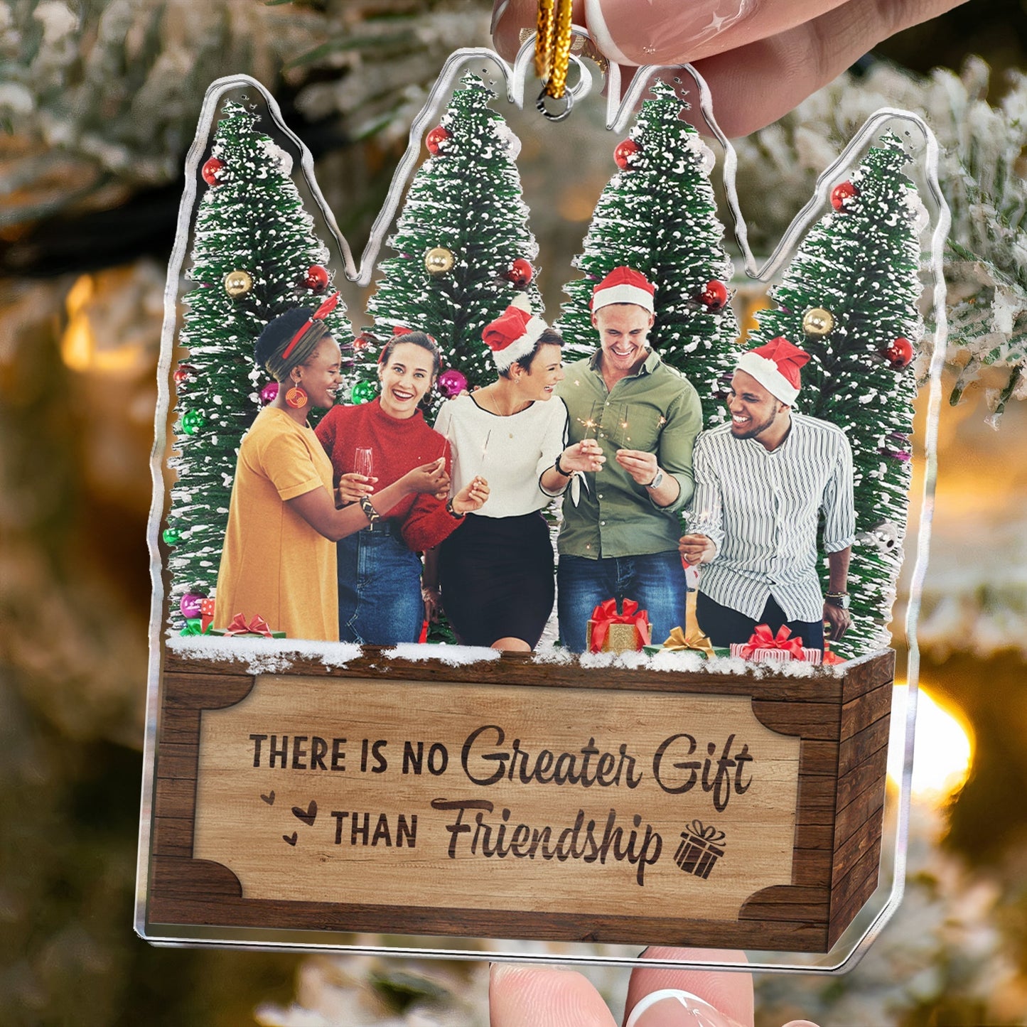 There Is No Greater Gift Than Friendship - Personalized Acrylic Photo Ornament