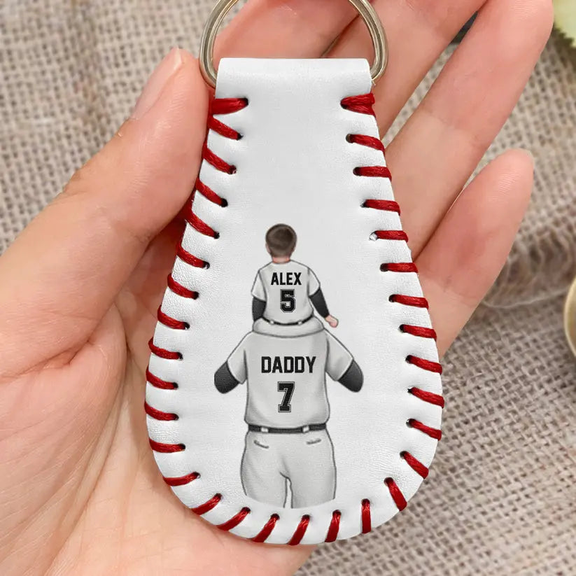 There's No Place Like Home - Personalized Leather Baseball Keychain Keychain The Next Custom Gift