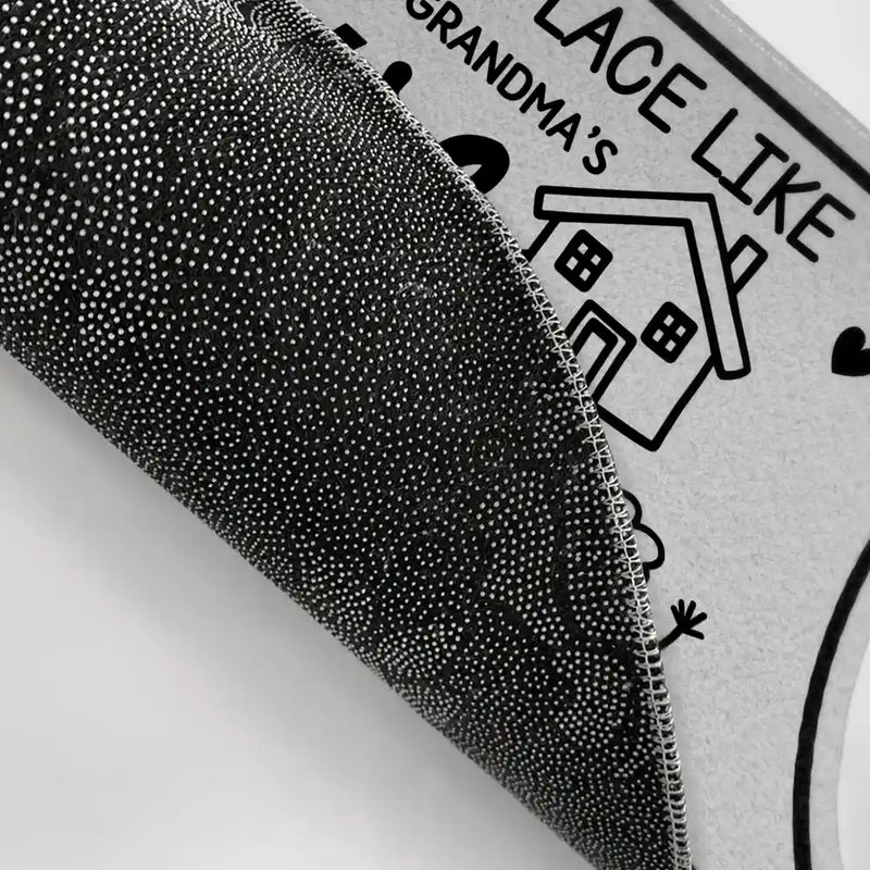 There's No Place Like Grandma House Stick Figure - Personalized Doormat