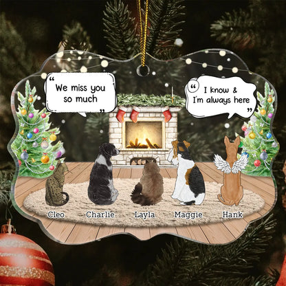 They Still Talk About You Cozy House - Memorial Christmas Gift For Pet Lovers - Personalized Medallion Acrylic Ornament Ornament The Next Custom Gift