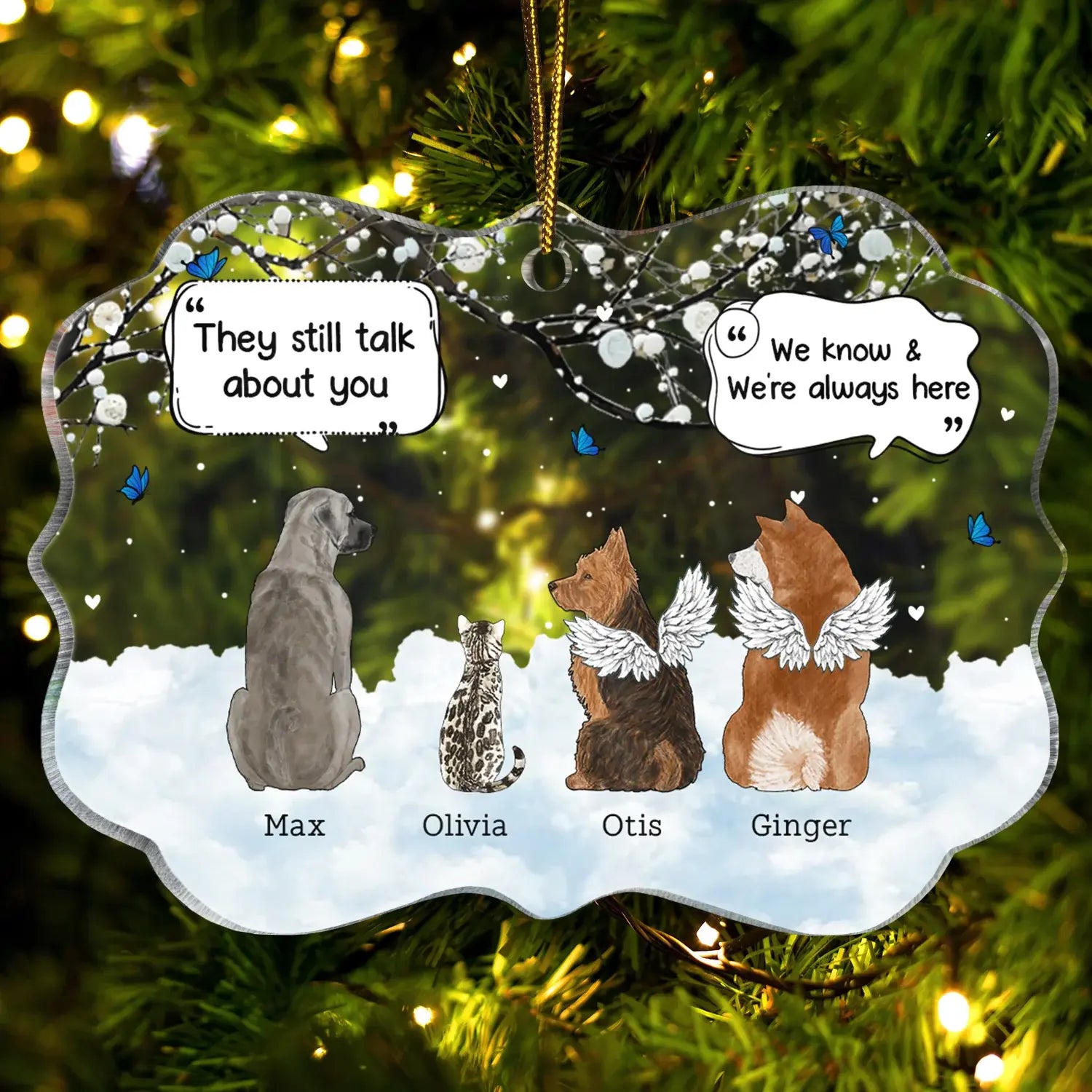 They Still Talk About You - Memorial Gift For Pet Lovers - Personalized Medallion Acrylic Ornament (AB) Ornament The Next Custom Gift