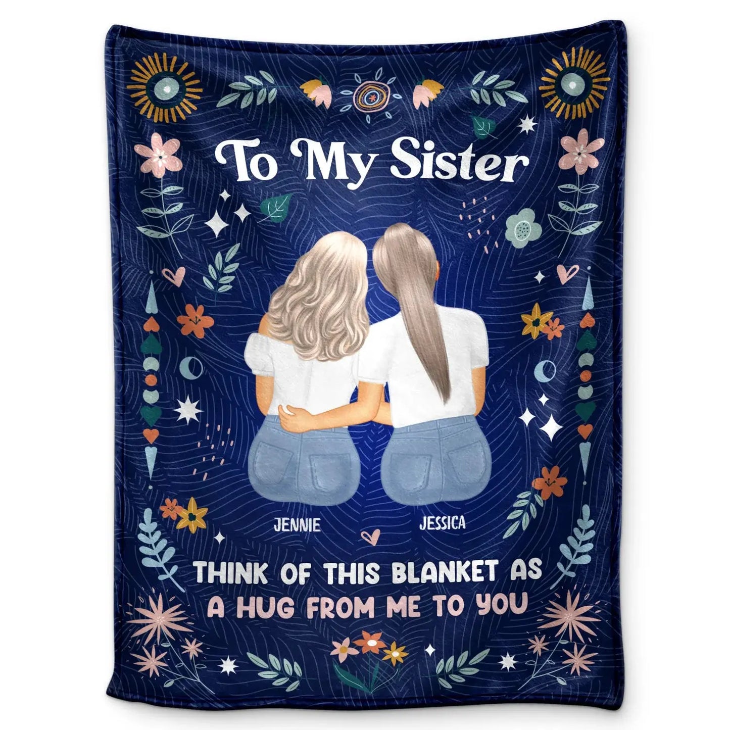 Think Of This Blanket - Gift For Sisters - Personalized Fleece Blanket Blanket The Next Custom Gift