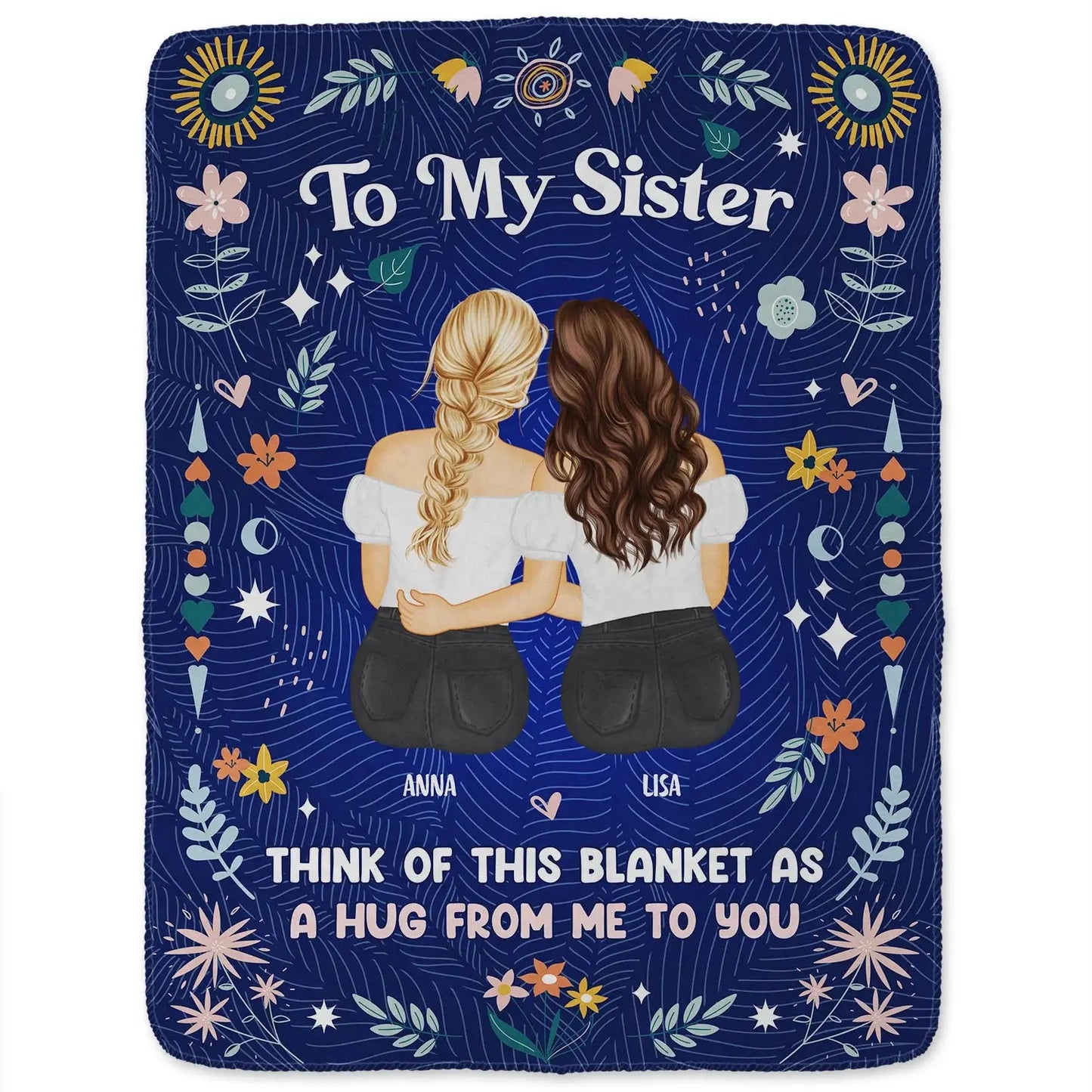 Think Of This Blanket - Gift For Sisters - Personalized Fleece Blanket Blanket The Next Custom Gift