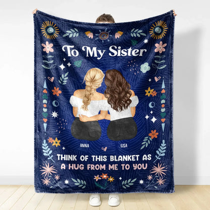 Think Of This Blanket - Gift For Sisters - Personalized Fleece Blanket Blanket The Next Custom Gift