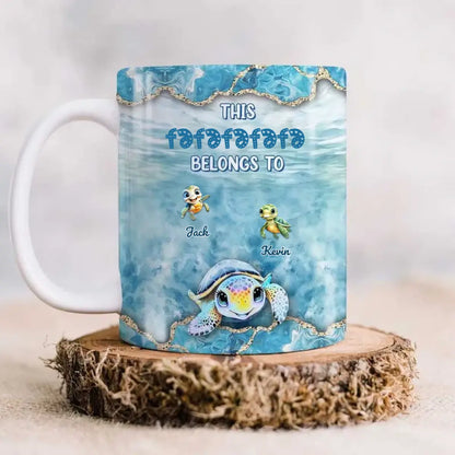 This Grandma Belongs To Grandkids Beneath Ocean Background Personalized Mug Mug The Next Custom Gift