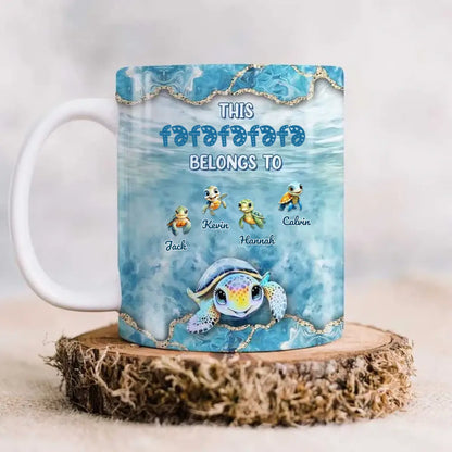 This Grandma Belongs To Grandkids Beneath Ocean Background Personalized Mug Mug The Next Custom Gift