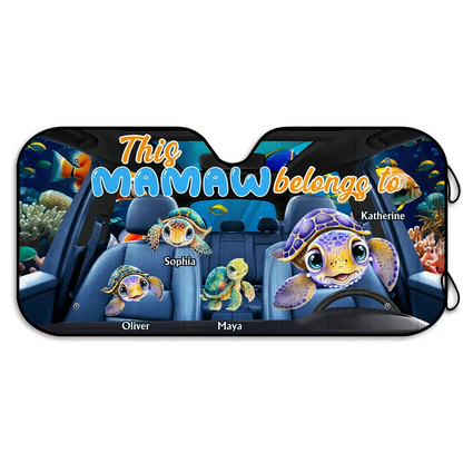 This Grandma Belongs To Turtle Summer - Personalized Auto Sunshade Sunshade The Next Custom Gift