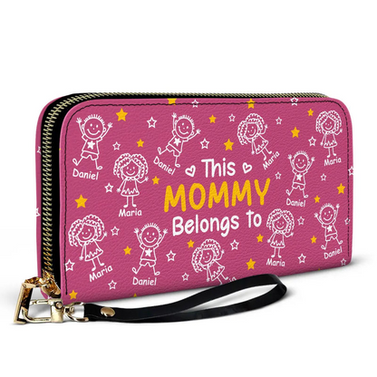 This Grandma Mom Belongs To Kids Pet - Personalized Leather Long Wallet