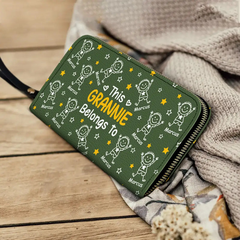 This Grandma Mom Belongs To Kids Pet - Personalized Leather Long Wallet