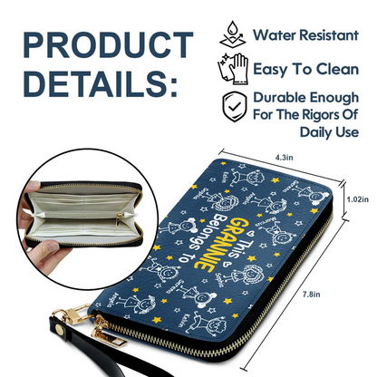 This Grandma Mom Belongs To Kids Pet - Personalized Leather Long Wallet