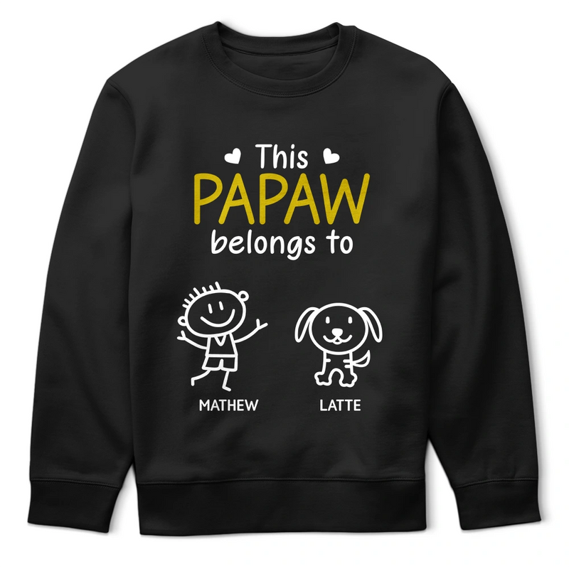 This Grandpa Belongs To Kid Stick Figures - Personalized T Shirt