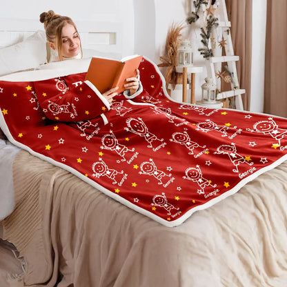 This Grandpa Dad Belongs To Kids Pet - Personalized Wearable Blanket With Sleeves