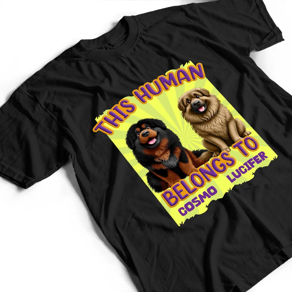 This Human Belongs To 3D Effect Dog - Personalized T Shirt
