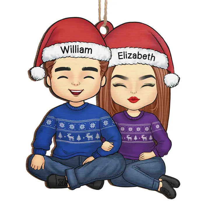 'Tis The Season For Loving You - Couple Personalized Wood Custom Ornament Ornament The Next Custom Gift