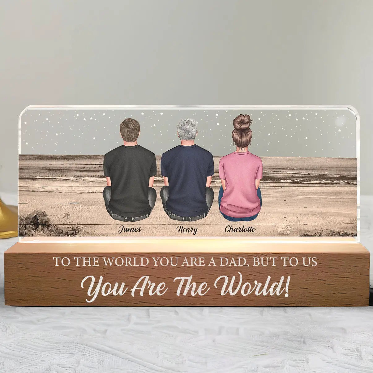 To The World You Are A Dad But To Us You Are The World - Personalized LED Night Light LED Night Light The Next Custom Gift