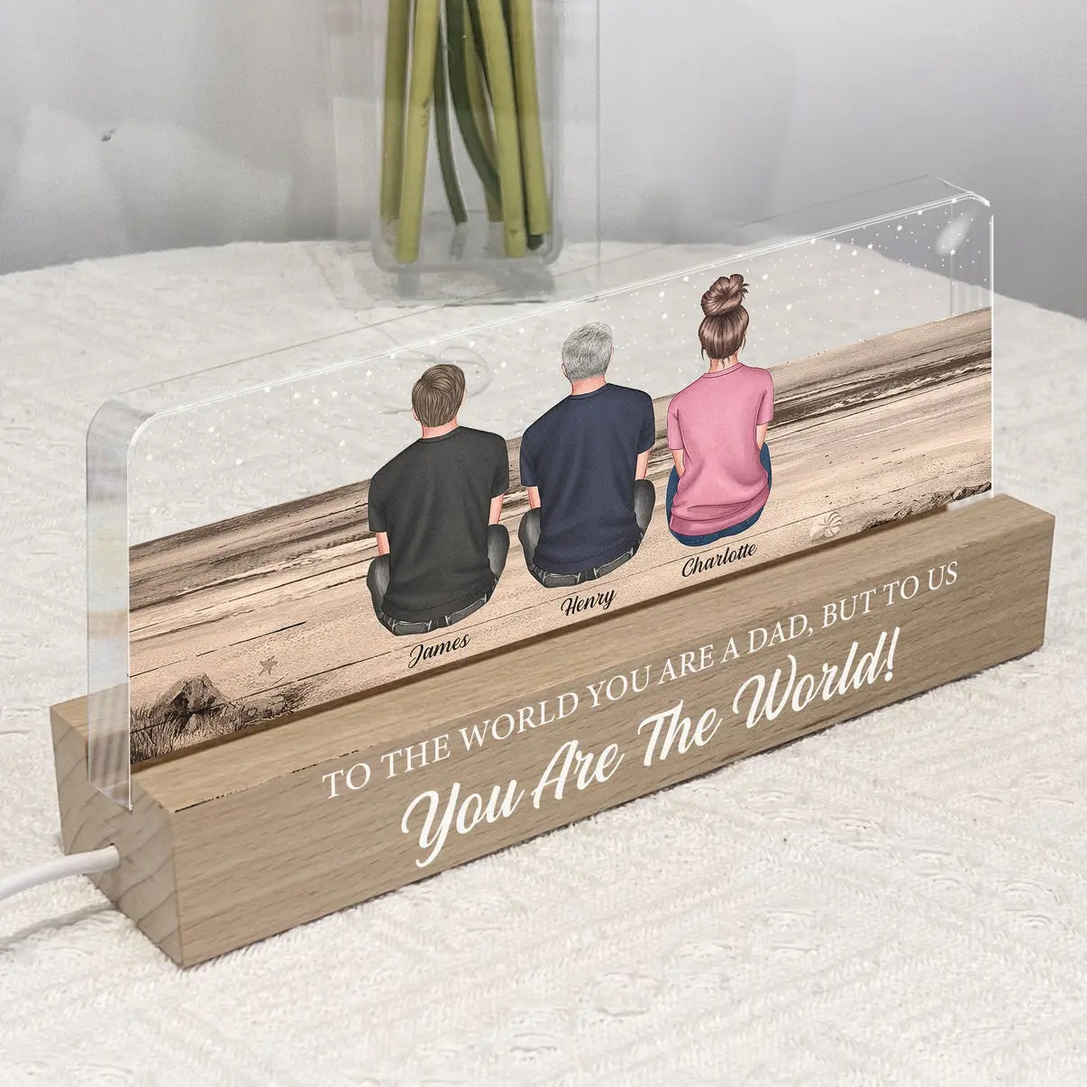 To The World You Are A Dad But To Us You Are The World - Personalized LED Night Light LED Night Light The Next Custom Gift