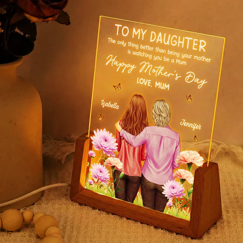 To My Daughter Happy Mother's Day 3D Birth Flower - Personalized Night Light