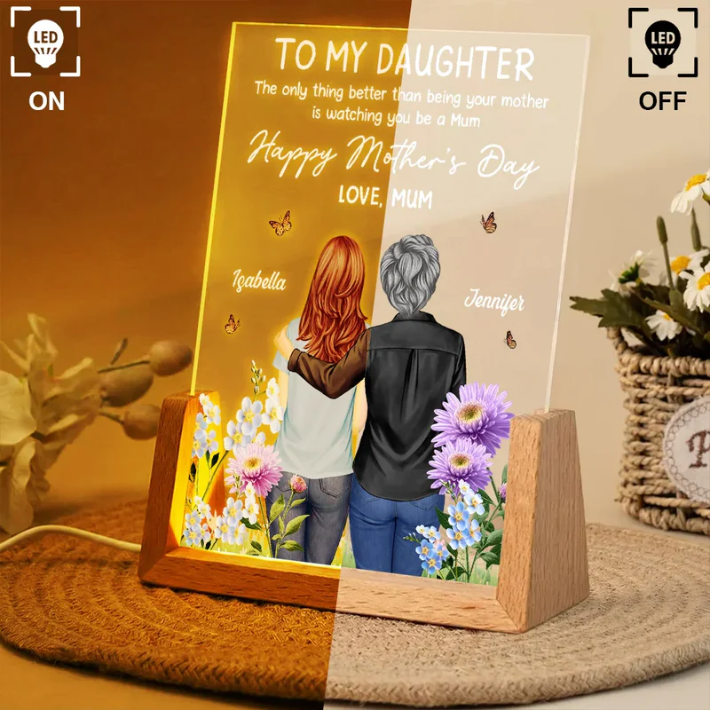 To My Daughter Happy Mother's Day 3D Birth Flower - Personalized Night Light